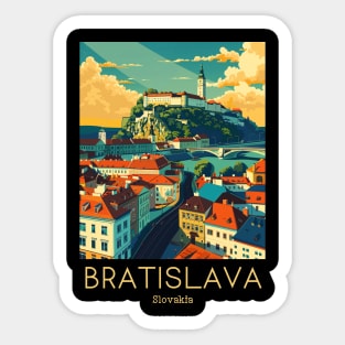 A Vintage Travel Illustration of Bratislava - Slovakia Sticker